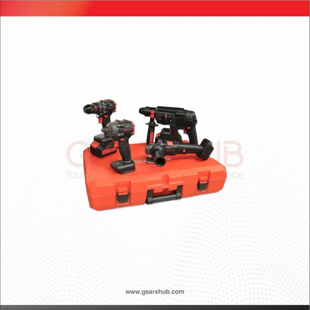 مجموعة معدات بطارية صناعية 4 قطع BLACK SERIES محرك غير فحمي BRUSHLESS